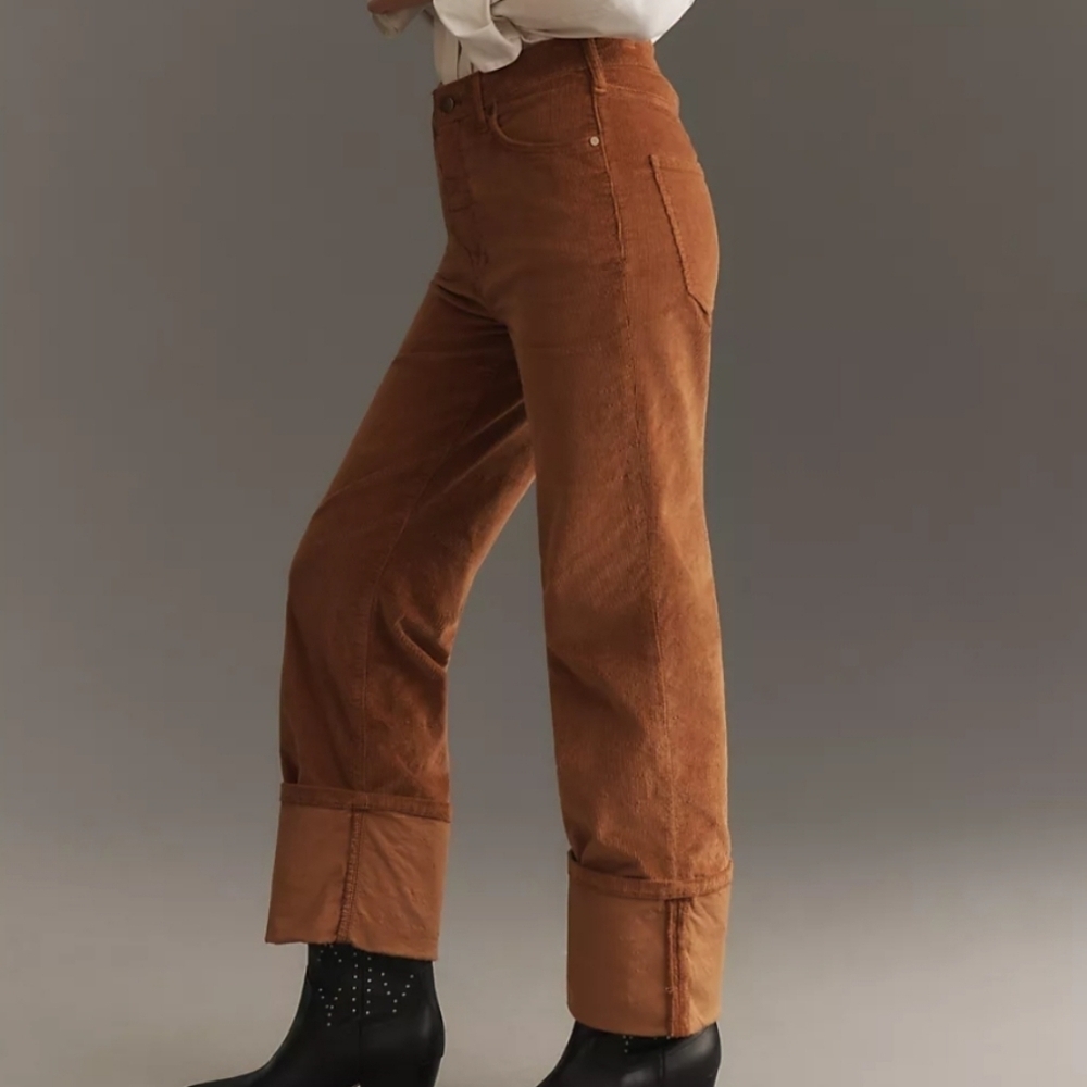 Pilcro The Scotty Cuffed High-Rise Straight Leg Jeans Corduroy Edition - Picture 4 of 13